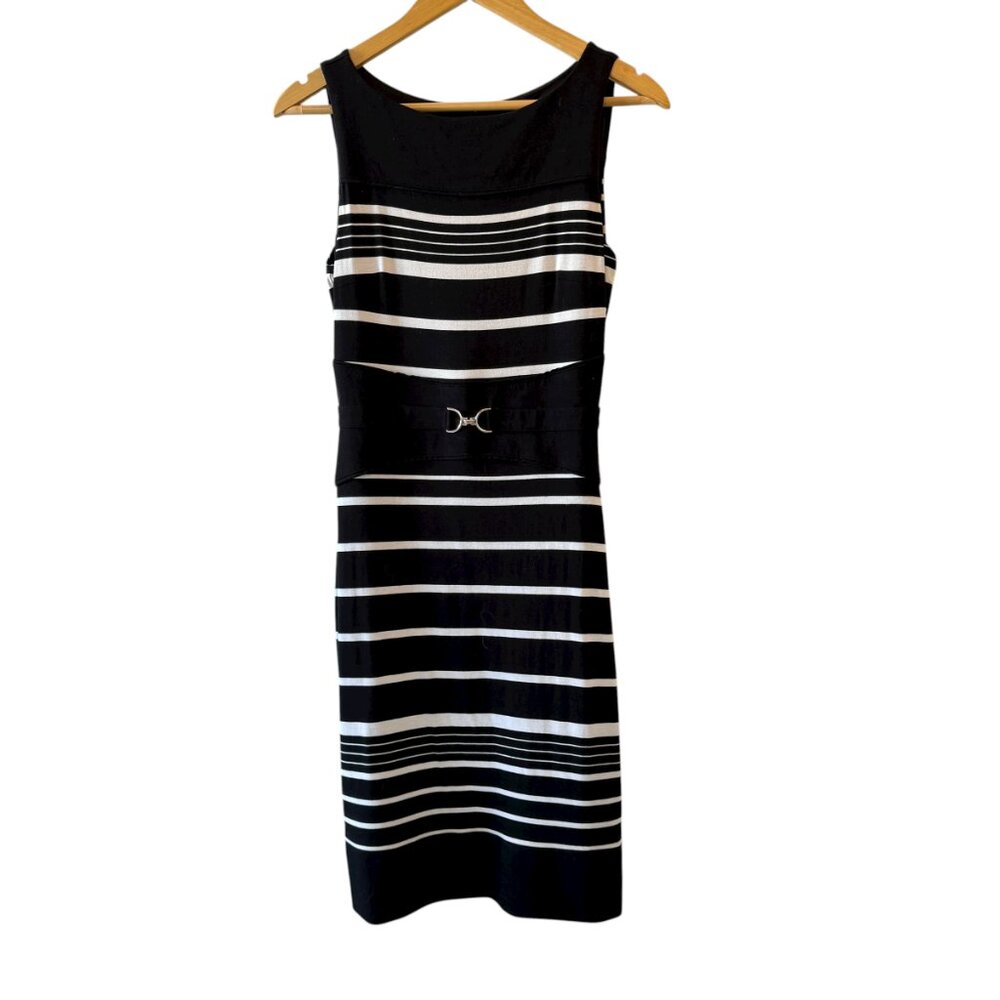 White House Black Market Slimming Striped Sleeveless Sheath Dress - Sz 0